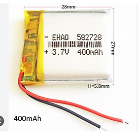 Pin Sạc Lithium Polymer 3.7V 400mah 582728 Cho tai nghe,loa Mp3 MP4 MP5 GPS PSP Bluetooth hàng mới