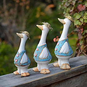 Garden Ceramic Duck Ornament Indoor Outdoor Statue Sculpture Decor