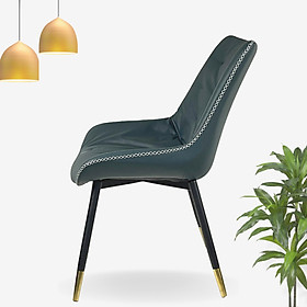 Mua Ghế phòng ăn nhà hàng chân sắt tĩnh điện bọc ống đồng mạ vàng  mép nệm thêu chỉ trắng phong cách hiện đại tân cổ điển / dining chair / showroom chair / luxury chair LUX 25C-P CAPTA Tp HCM
