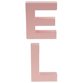 2pc Letter L E Pink Wooden Letter Sign Birthday Hanging Wall Decor Ornament