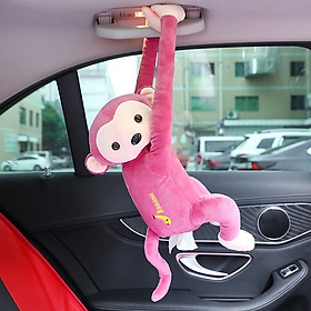 Túi đựng khăn giấy bằng thú nhồi bông Pink Monkey