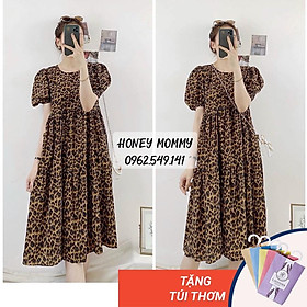 Váy Bầu Hè Cộc Tay Dáng Suông Thiết Kế Đi Chơi Sang Chảnh HD2627 Honey Mommy Đầm Bầu Công Sở