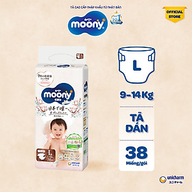 Tã Dán Moony Natural Bông Organic L38 (38 Miếng)