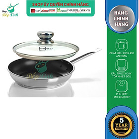 Chảo chống dính và nắp kính Fivestar 30cm tặng 5 muỗng ăn