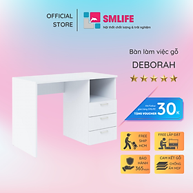 Bàn làm việc, bàn học gỗ hiện đại SMLIFE Deborah | Gỗ MDF dày 17mm chống ẩm | D120xR60xC75cm