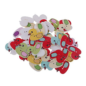 50Pcs Novelty Cartoon Duck Wooden Sewing Buttons Scrapbooking Embellishments