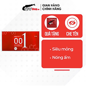 Bao cao su OLO 0.01 Đỏ siêu mỏng, nóng ấm - Hộp 10 cái