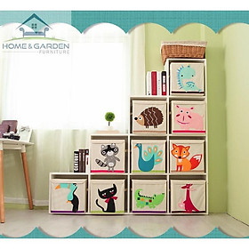 Hộp lưu trữ đồ chơi cho bé hoạ tiết hoạt hình ngộ nghĩnh, chống nước Home & Garden (bộ 4 cái)... Hàng mới !!!