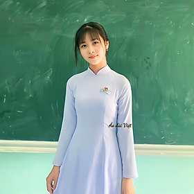 Áo dài trắng xanh lụa Thái Tuấn cao cấp học sinh nữ đi học truyền thống may sẵn có bigsize - Áo dài Việt