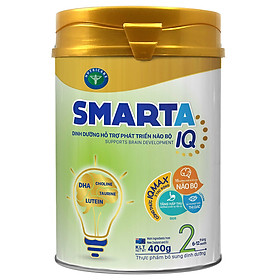 Sữa bột SmartA IQ 2 dinh dưỡng hỗ trợ phát triển não bộ cho bé 6-12 tháng tuổi (400g, 900g)