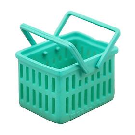 Dollhouse Miniature Shopping Baskets Mini Supermarket Basket Model for Green