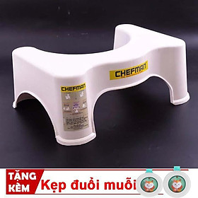 Mua HÀNG MỚI Ghế kê chân toilet chống táo bón Chefman - Ghế kê chân đi vệ sinh Tặng kèm 2 kẹp đuổi muỗi NEW 2019