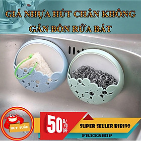 Mua Giá nhựa đựng dụng cụ rửa chén gắn bồn rửa dáng tròn hút chân không