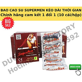 Mua Bao cao su Supermen Gai Chấm Kéo Dài Thời Gian  chính hãng 100% (10 cái/hộp)