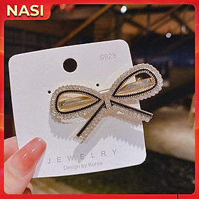 Kẹp tóc nữ hàn quốc NASI chất liệu hợp kim cao cấp bền đẹp kẹp tóc mái mẫu đẹp kẹp mỏ vịt đính cườm sang trọng
