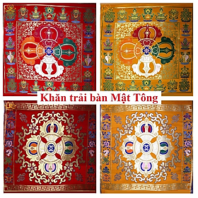 [68x68] Khăn Trải Bàn Chày Kim Cang Mật Tông Vải Gấm Thủ Công Tây Tạng