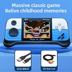 G9 retro di động mini cầm tay máy chơi trò chơi điện tử 8 bit 3,0 inch LCD Trò chơi màu sắc Trò chơi Trò chơi tích hợp 666 Trò chơi Màu quà trẻ em: Màu xanh