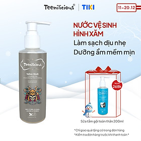 Nước Vệ Sinh Hình Xăm Teenilicious Tattoo Wash Làm Sạch Dịu Nhẹ, Giúp Dưỡng Ẩm Mềm Mịn Da Xăm 200ml