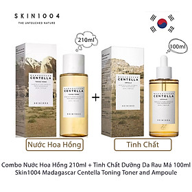 Combo Nước Hoa Hồng và Tinh Chất Dưỡng Da Rau Má Skin1004 Madagascar Centella Toning Toner and Ampoule 100ml