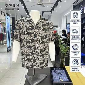 Áo Sơ mi Owen nam ngắn tay dáng Relaxfit sợi Viscose cao cấp mềm mịn mát AE230067N