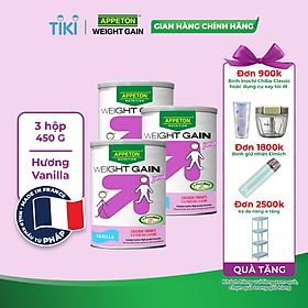 Combo 3 Sữa Tăng Cân cho Trẻ Em Appeton Weight Gain Junior hương Vanila 450g