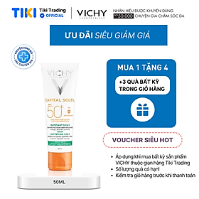 Kem Chống Nắng UVA+UVB Chống Bụi Mịn Vichy Spf50+CapitalSoleilMattifying 3in1 50ml