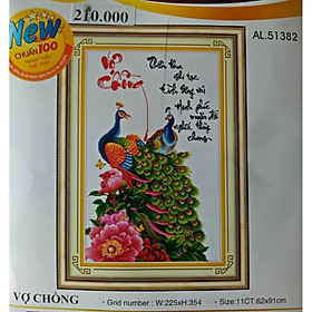 Mua tranh thêu vợ chồng  kích thước 62 x 91