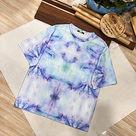 Áo Thun Tay Lỡ Lửng Loang Màu Xanh Tím Tie Dye Tay Lỡ Form Rộng Nam Nữ Unisex - MM