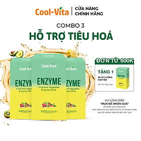 Combo 3 Hộp Nước Uống Bổ Sung Enzyme Chiết Xuất Từ Trái Cây và Rau Củ Hỗ Trợ Tiêu Hoá, Thanh Lọc Cơ Thể Coolvita - Hộp 7 Túi