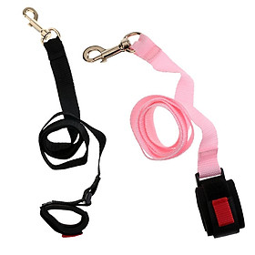 2 Pieces Black + Pink 1 Meter Heavy Duty Kayak Canoe Rowing Boat Nylon Paddle Leash Retainer with Swivel Snap Hook Security Fishing Rod Lanyard