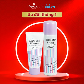 Combo Chống Nắng Tạo Hiệu Ứng Thon Gọn Phù Hợp Mọi Loại Da Giúp Nâng Tone Naris Illumi Skin UV SPF50+ PA++++