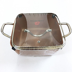 Mua Nồi lẩu vuông nắp kính cao cấp chống dính Hợp kim tráng men đáy từ 20x20cm SC_G2020C