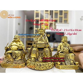 Mua Bộ 03 Tượng: Ông Phát Cao 40cm Nặng 8 5kg  Thần Tài - Thổ Địa Cao 30cm Nặng 7 2kg/đôi Màu Vàng Bằng Đồng Nguyên Chất