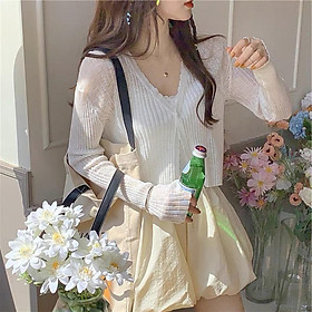 MS266 Áo cardigan nữ dệt kim mỏng 1 cúc