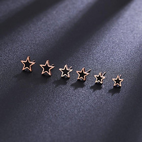 Bông Tai Ngôi Sao Đen Titan Ko Rỉ TT 2319 - 1 Cặp