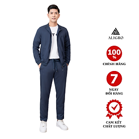 Bộ nỉ nam kéo khóa ALIGRO màu navy BN.19 - S