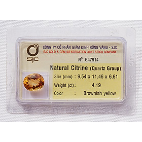 Mua Mặt đá thạch anh vàng citrine kiểm định tự nhiên  mài giác oval