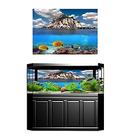 Aquarium   Tank Background Poster Nature Landscape Decor 61x30cm