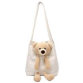Túi xách vải Túi Vải Nữ Túi Đeo Chéo Hàn Quốc Gấu bông dễ thương