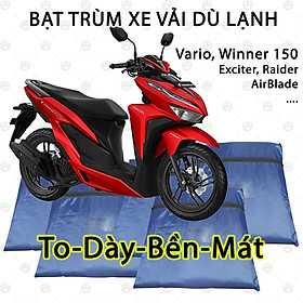 Áo Bạt Phủ Trùm Xe Máy Cỡ Lớn KhoNCC Hàng Chính Hãng - To Dày Bền Mát - Dòng Xe Vario, Exciter, SH Mode các loại - KQL-C3-VRO (Nhiều Màu)