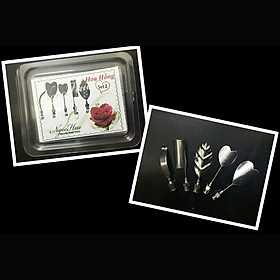 Mua Bộ 5 dụng cụ làm thạch rau câu 3D – Set 2 – Bộ làm hoa hồng – Mã số 1150