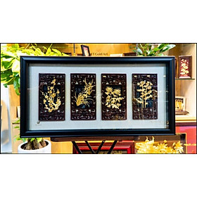 Mua Tranh tứ quý dát vàng 24k (46x89m) MT Gold Art- Hàng chính hãng  trang trí nhà cửa  quà tặng dành cho sếp  đối tác  khách hàng  sự kiện.