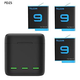 TELESIN Đế Sạc 3 Chiều 1750Mah Bằng Nhựa Resin Cho GoPro Hero 10