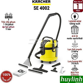 Máy giặt thảm phun hút Karcher SE4002 - giặt ghế Sofa, giường nệm - Hàng chính hãng