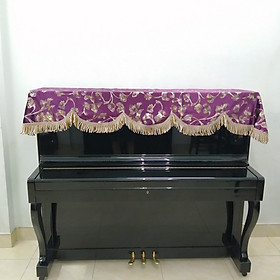 Mua KHĂN PHỦ ĐÀN PIANO CƠ TÍM LÁ ÁNH KIM SANG TRỌNG