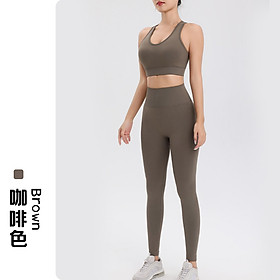 Bộ đồ tập thể thao Yoga : Áo ngực thể thao, quần dài tập chạy nhanh khô, chất liệu co giãn cao, thoải mái