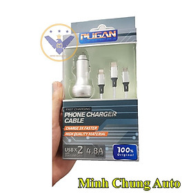 Tẩu sạc ô tô Pugan chính hãng 3 in 1