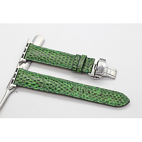 DÂY DA KỲ ĐÀ THẬT HANDMADE HÀNG CHÍNH HÃNG SONGHAN LEATHER , DÂY ĐEO THAY THẾ CHO APPLE WATCH PHÙ HỢP CÁC DÒNG SERIES 1-2-3-4-5-6-SE-7, SẢN PHẨM KÈM ADAPTER KÈM KHÓA  AWLZ-02