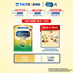 [Cho cả trẻ sinh mổ] Sữa bột Enfagrow A+ NeuroPro 3 C-Sec 800g cho trẻ từ 2-6 tuổi