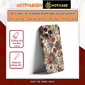 Ốp lưng chống sốc 2m hiệu HOTCASE 3D Wildflower cho iPhone 17 16 15 14 13 12 11 Pro Max 14 15 16 Plus - Hàng nhập khẩu - Iphone 11 Pro